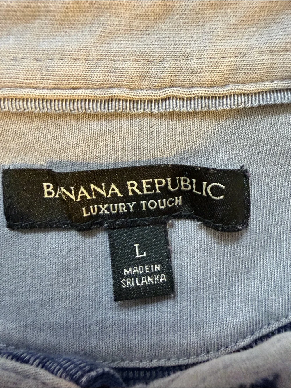 Banana Republic Classic Navy Polo Shirt with Contrast Trim Size L Faded Style